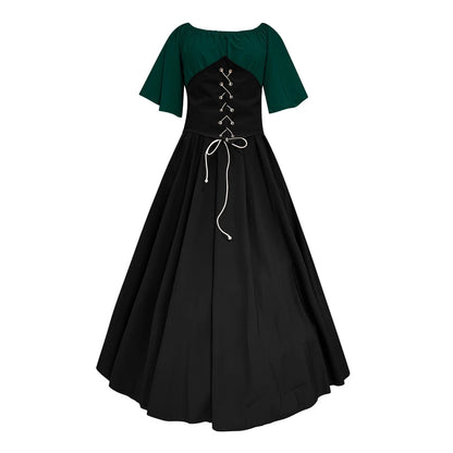 UPPADA Womens Renaissance Faire Dresses Medieval Irish Traditional plus Size Dresses Ruffle over Dress Corset Retro Cosplay Gown