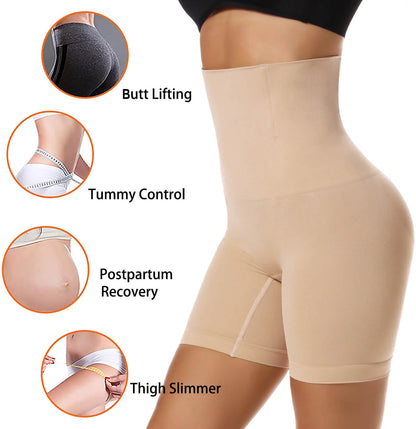 2 Packs Tummy Control Shapewear Shorts Faja Body Shaper for Women High-Waisted Thigh Slimming